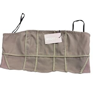Missguided Plus Braided Detail Corset Beige Size 14 NWT